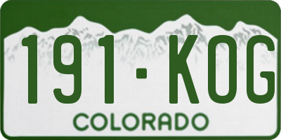 CO license plate 191KOG