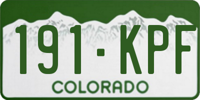 CO license plate 191KPF