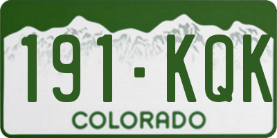 CO license plate 191KQK