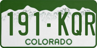 CO license plate 191KQR