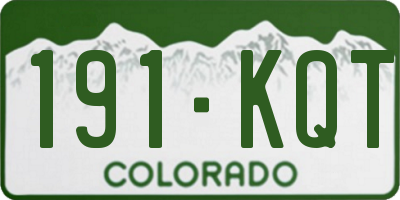 CO license plate 191KQT
