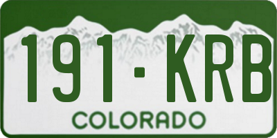 CO license plate 191KRB