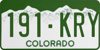CO license plate 191KRY