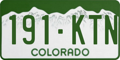 CO license plate 191KTN
