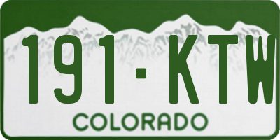 CO license plate 191KTW