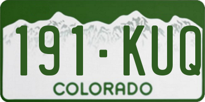 CO license plate 191KUQ