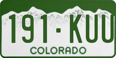 CO license plate 191KUU
