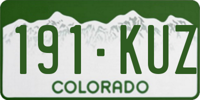 CO license plate 191KUZ