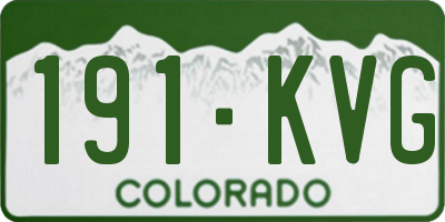 CO license plate 191KVG