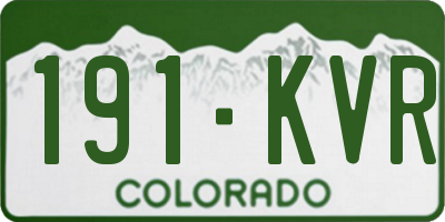 CO license plate 191KVR