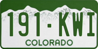 CO license plate 191KWI
