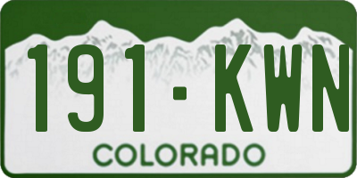 CO license plate 191KWN