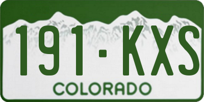 CO license plate 191KXS
