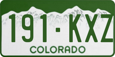 CO license plate 191KXZ