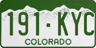 CO license plate 191KYC