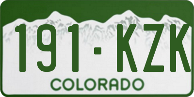 CO license plate 191KZK