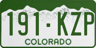 CO license plate 191KZP