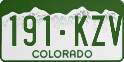 CO license plate 191KZV