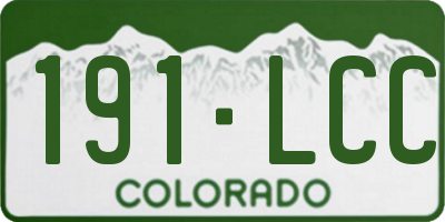 CO license plate 191LCC