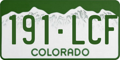 CO license plate 191LCF