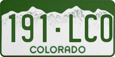 CO license plate 191LCO