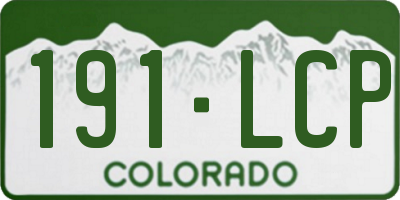 CO license plate 191LCP