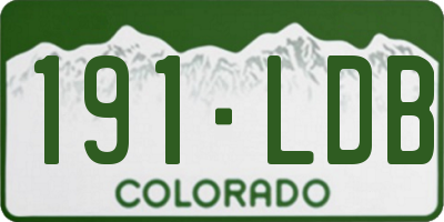 CO license plate 191LDB
