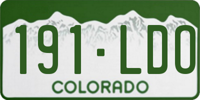 CO license plate 191LDO