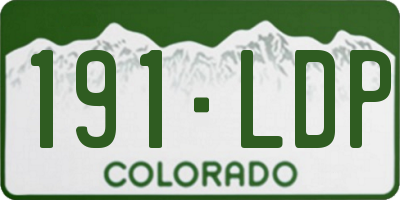CO license plate 191LDP