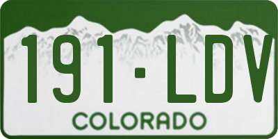 CO license plate 191LDV