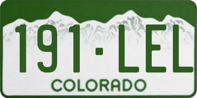 CO license plate 191LEL