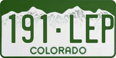 CO license plate 191LEP
