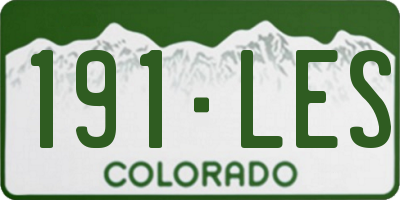 CO license plate 191LES