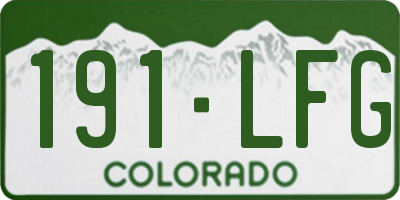 CO license plate 191LFG