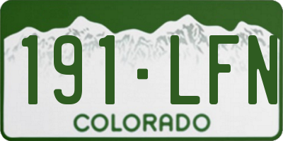 CO license plate 191LFN