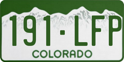 CO license plate 191LFP