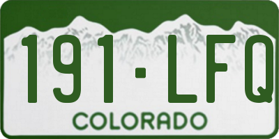 CO license plate 191LFQ