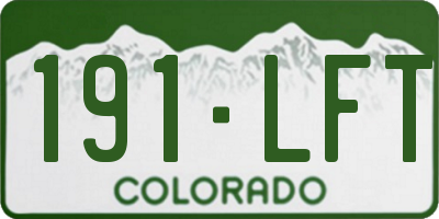 CO license plate 191LFT