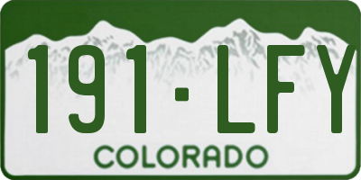 CO license plate 191LFY