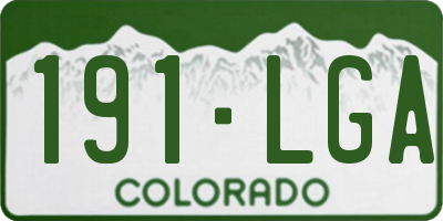 CO license plate 191LGA