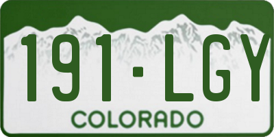 CO license plate 191LGY