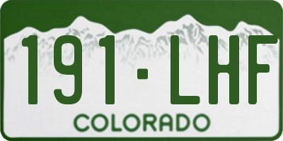 CO license plate 191LHF