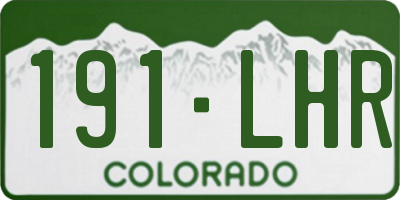 CO license plate 191LHR