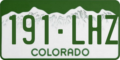 CO license plate 191LHZ