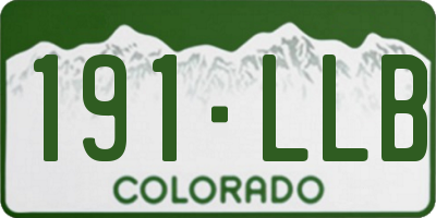 CO license plate 191LLB