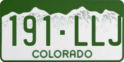 CO license plate 191LLJ