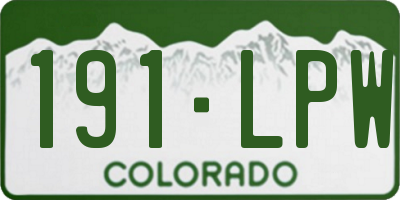 CO license plate 191LPW
