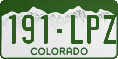 CO license plate 191LPZ