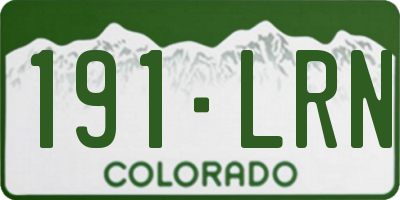 CO license plate 191LRN