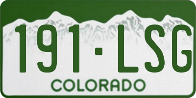CO license plate 191LSG